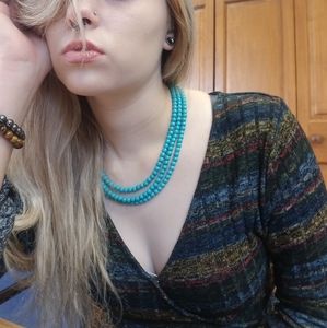 Striped Wrap Dress Flare Long Sleeve